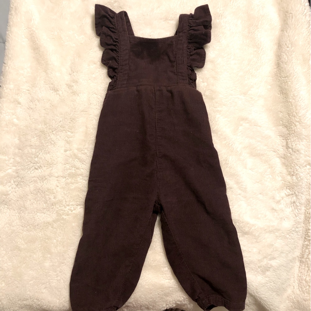 Jamie kay organic cotton Alice frill pincord overall- Bordeaux - 2YR